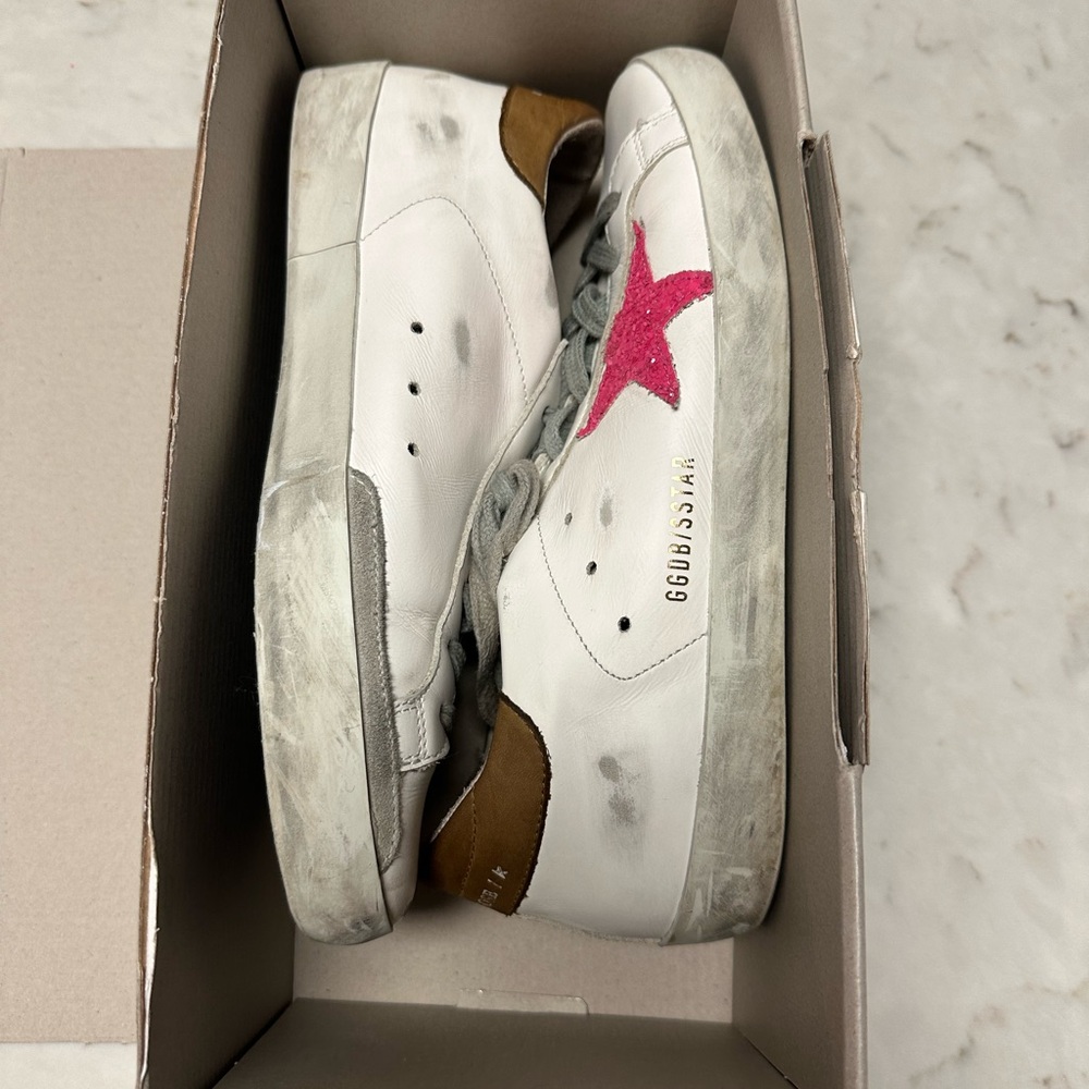 Golden Goose Super-Star Sneakers with Brown Accent - Picture 12 of 16